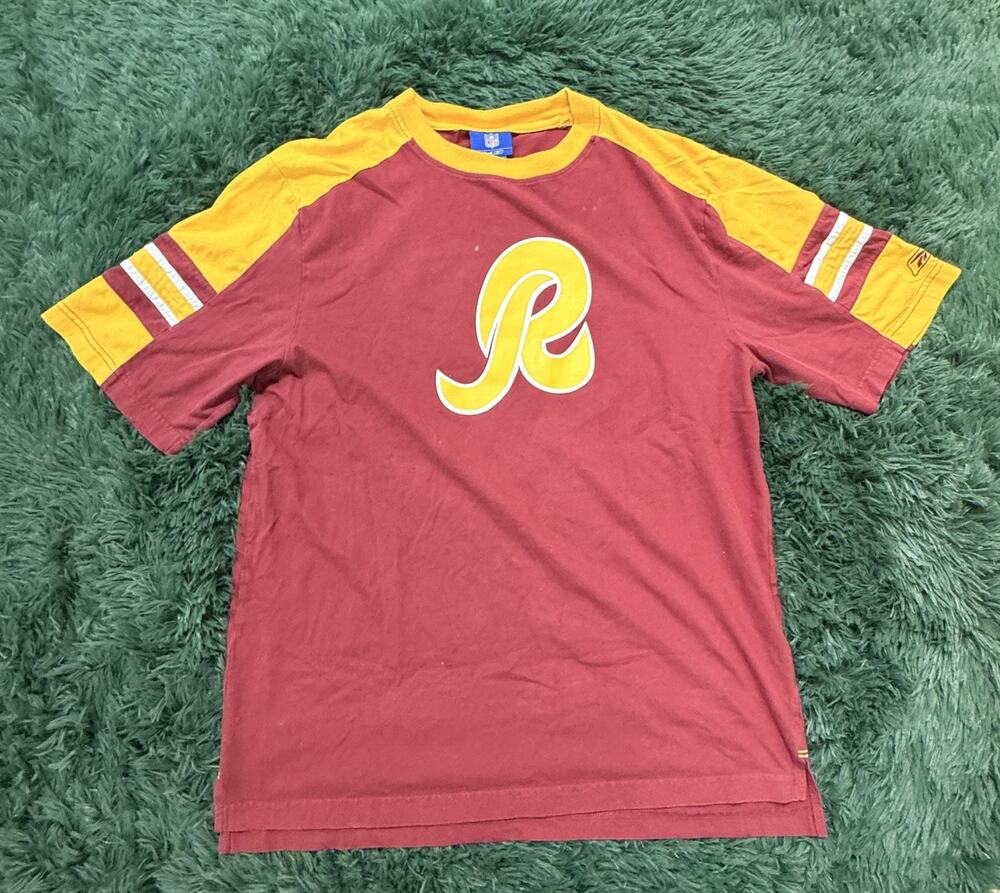 Reebok NFL Men's Medium M Maroon Gold Ringer T-Shirt Football Jersey Style